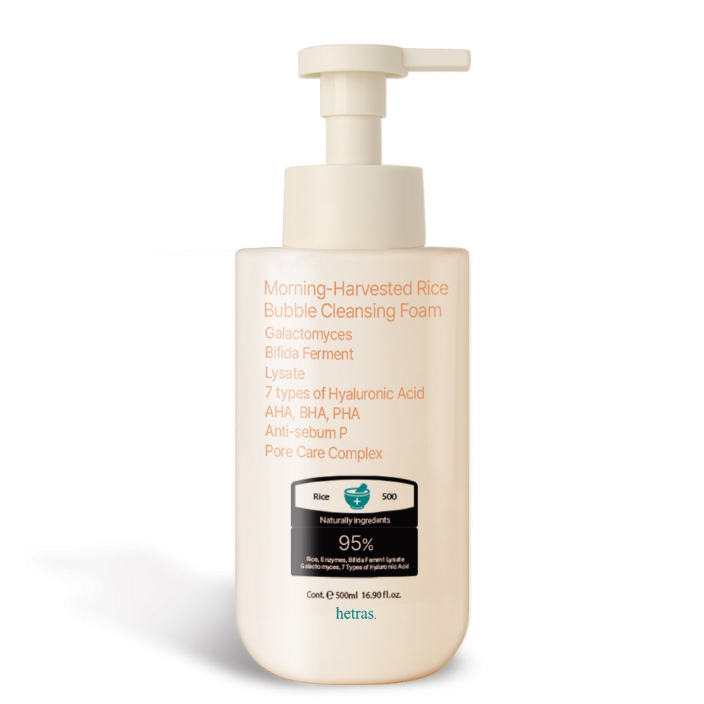 HETRAS Morning Harvested Rice Bubble Cleansing Foam 500ml — HETRAS Hong Kong