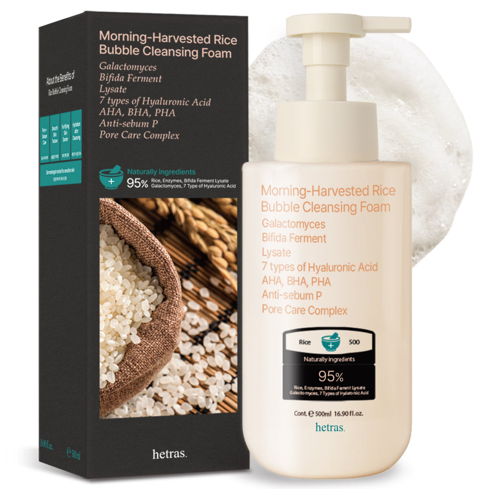 HETRAS Morning Harvested Rice Bubble Cleansing Foam 500ml — HETRAS Hong Kong